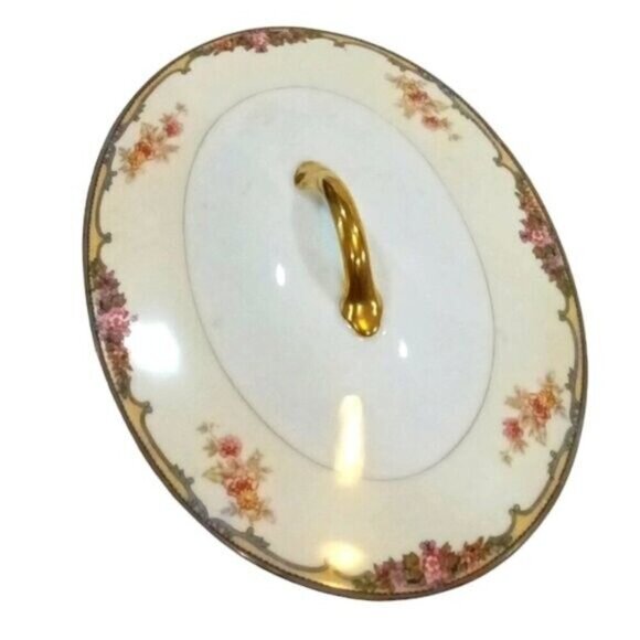 Vintage Noritake OXFORD Covered Oval Vegetable Serving Dish with Gold Trim - Picture 6 of 11